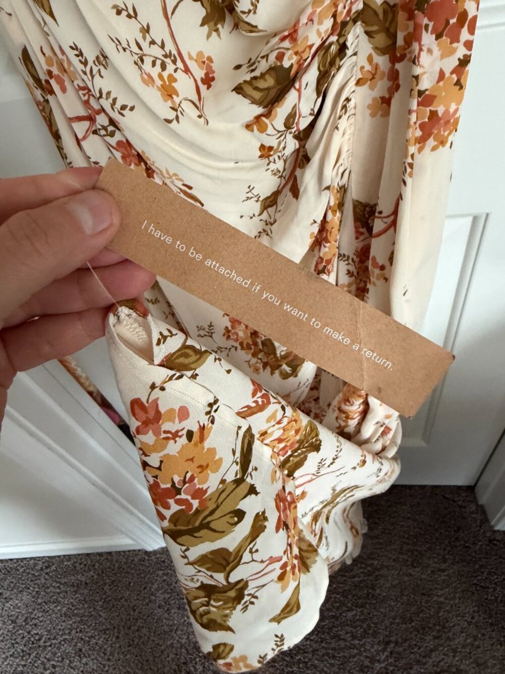Reformation Brown/Cream Floral Maxi Dress NWT 14 - Picture 4 of 6
